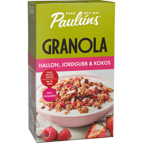 Granola Hallon Jordgubb & Kokos