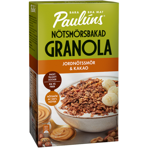 Nötsmörsbakad Granola Jordnötssmör & Kakao